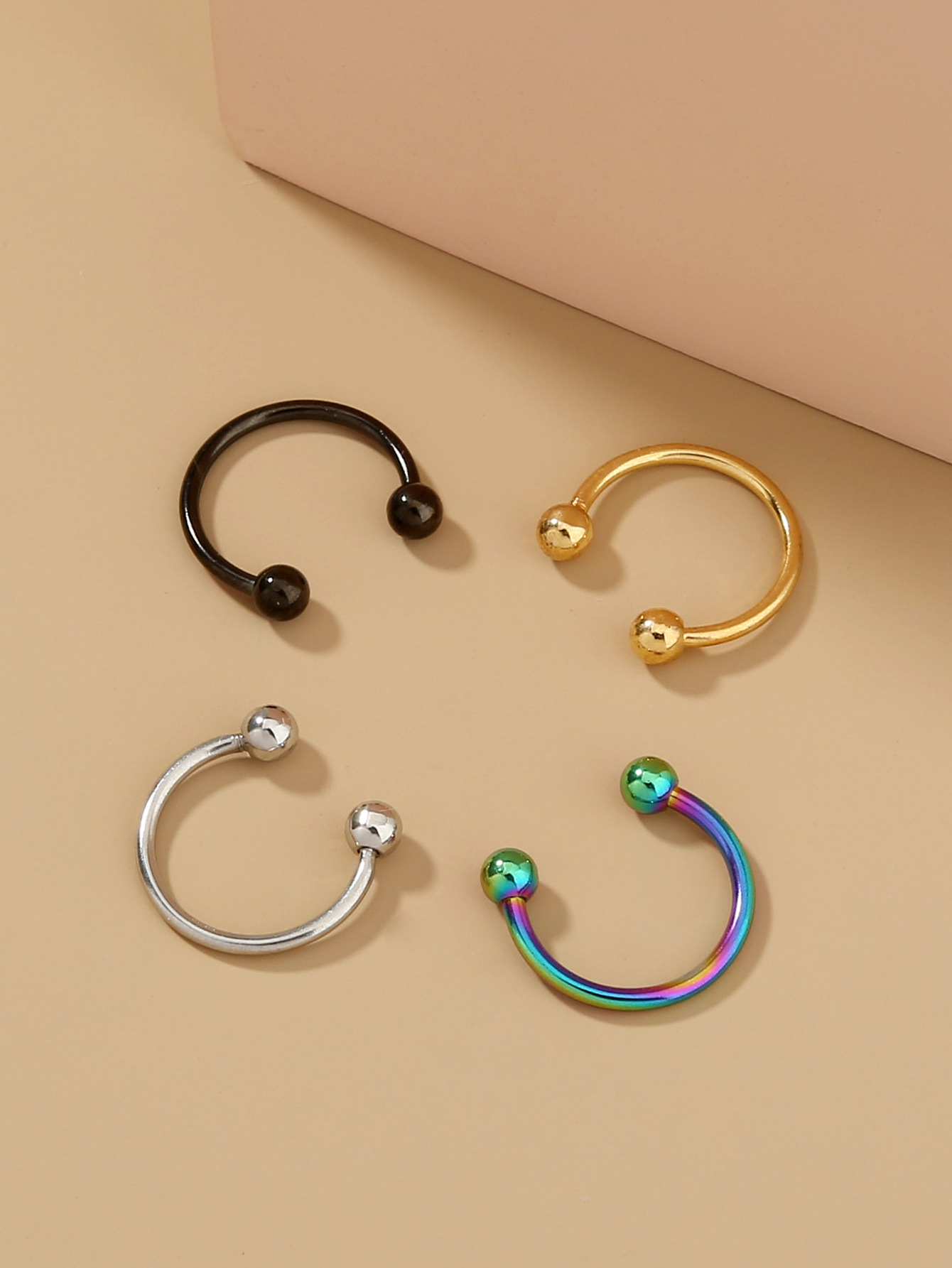 Fashion No Need To Wear Holes Fake Multicolor C-shaped Simple Nose Ring display picture 2