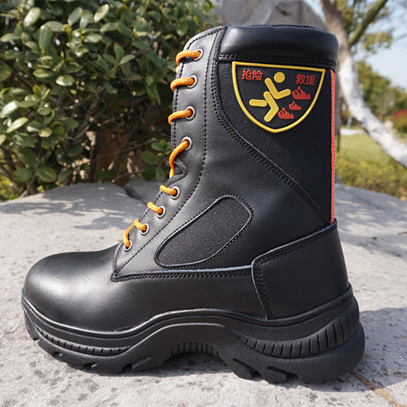 消防救助靴 统型款抢险救援靴 劳保鞋 软底登山靴 消防靴