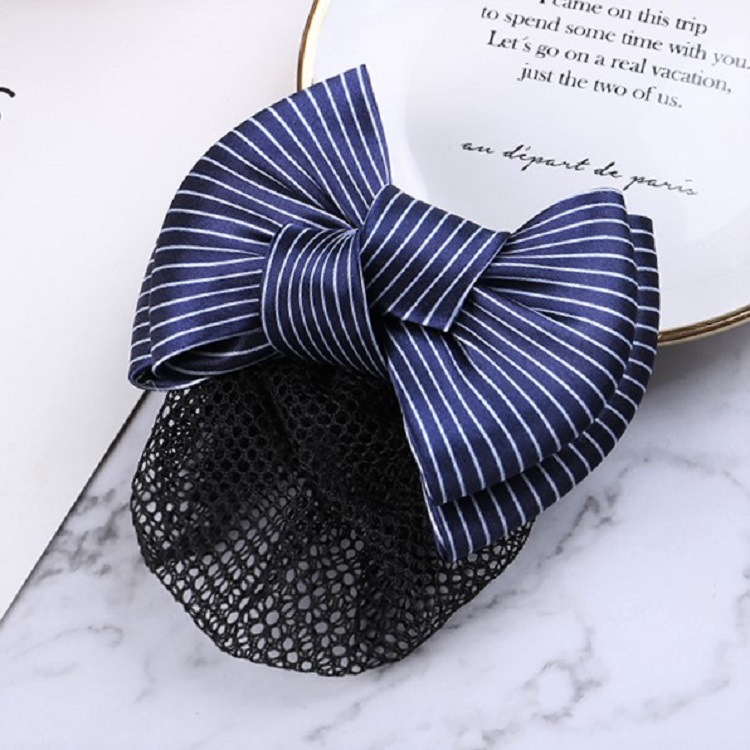 8双蝴蝶结-白蓝条纹-细网-W