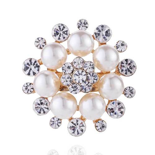 Japanese and Korean fashion round pearl brooches, versatile evening dress safety pins, bags, clothing and accessories