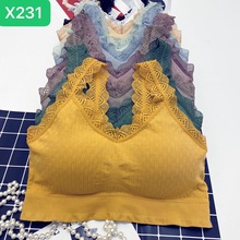 V美背文胸裹胸运动抹胸蕾丝大码美背内衣U型吊带背心女收副乳文胸