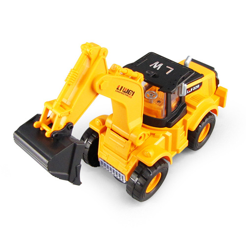 One piece drop shipping electric universal excavator music light bulldozer engineering vehicle model toy car street stall hot sale