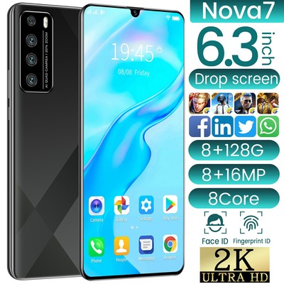 跨境跑量款NOVA7 WISH 智能手機6.3寸水滴屏1+16手機現貨批發代發