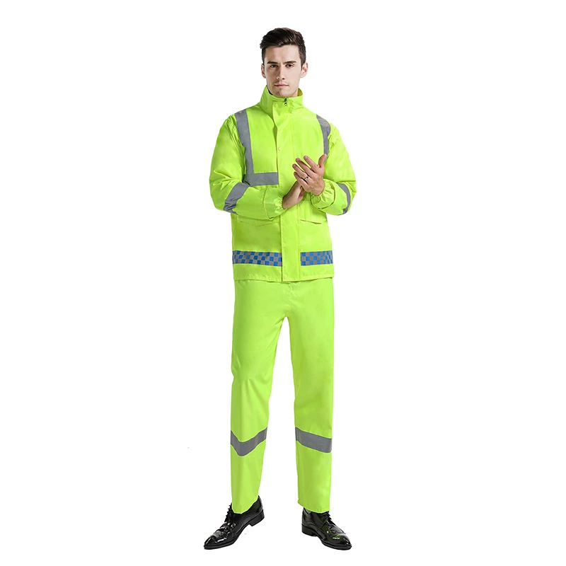 Travel fluorescence retroreflective split windproof raincoat for adults, keep warm trousers, wholesale