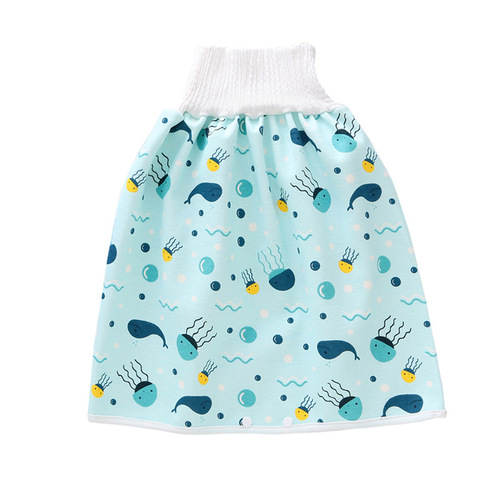 Baby diaper skirt waterproof leak-proof diaper training pants baby night pee artifact cotton washable diaper pocket