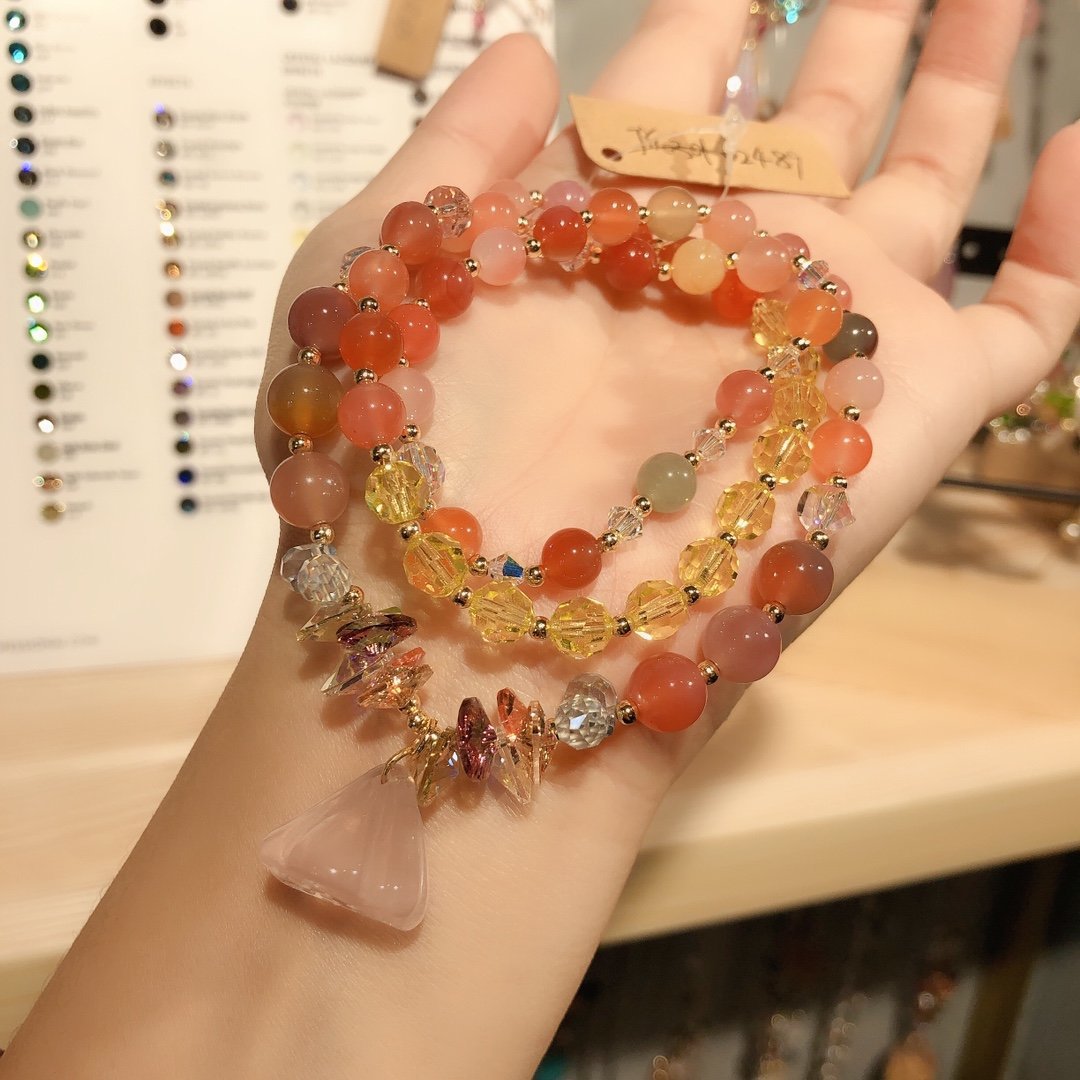 Salt source agate powder crystal pod pendant bracelet women's…