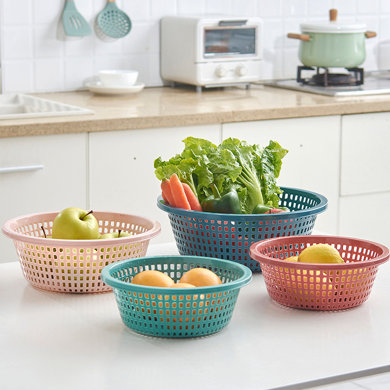 Manufactor Direct selling thickening Plastic Leach basket Northern Europe circular Vegetables Vegetable Basket originality enlarge Leach basket