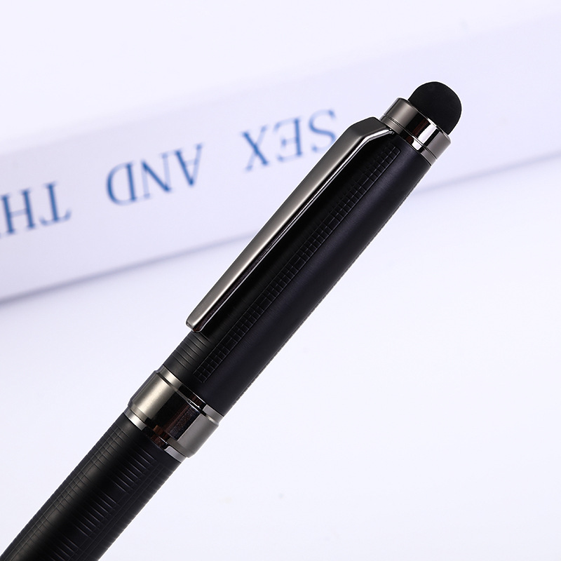 Pluma de firma de negocios negro suministro directo de fábrica pluma de firma de metal pluma de perla pluma táctil pluma de metal logotipo personalizado