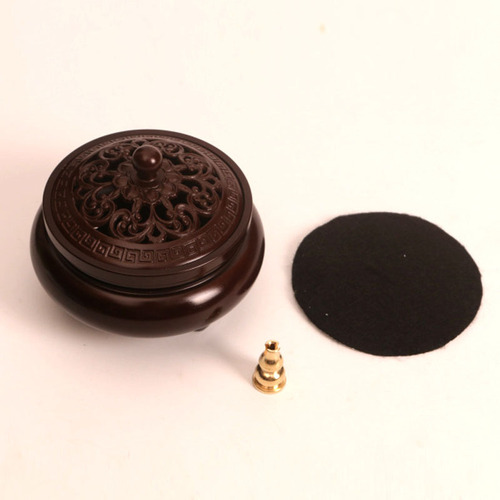 Tongpujiang factory direct sales three-legged copper incense burner pure copper indoor sandalwood burner antique Zen incense burner aromatherapy burner