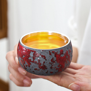 Silver Single Cup sterling silver ceramic master Cup vintage handmade name cup tea cup household personal cup large tea cup