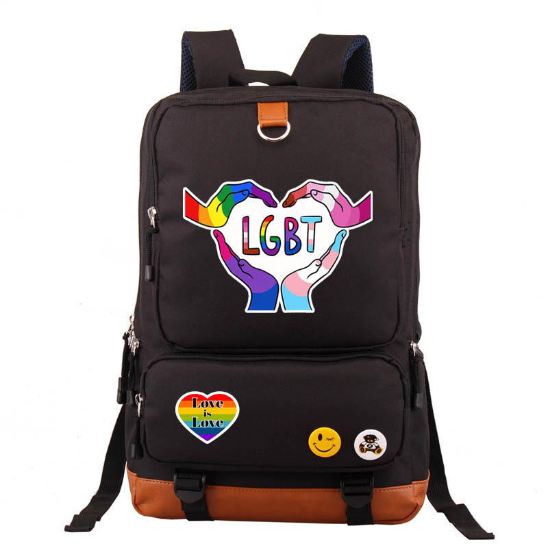Waterproof 20 Inch Letter Rainbow Holiday Daily School Backpack display picture 2