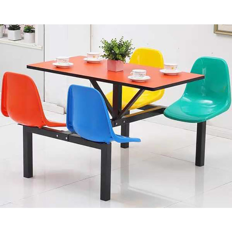 厂家定 制大型食堂餐桌椅组合连体不绣钢圆凳学校学生餐厅快餐桌