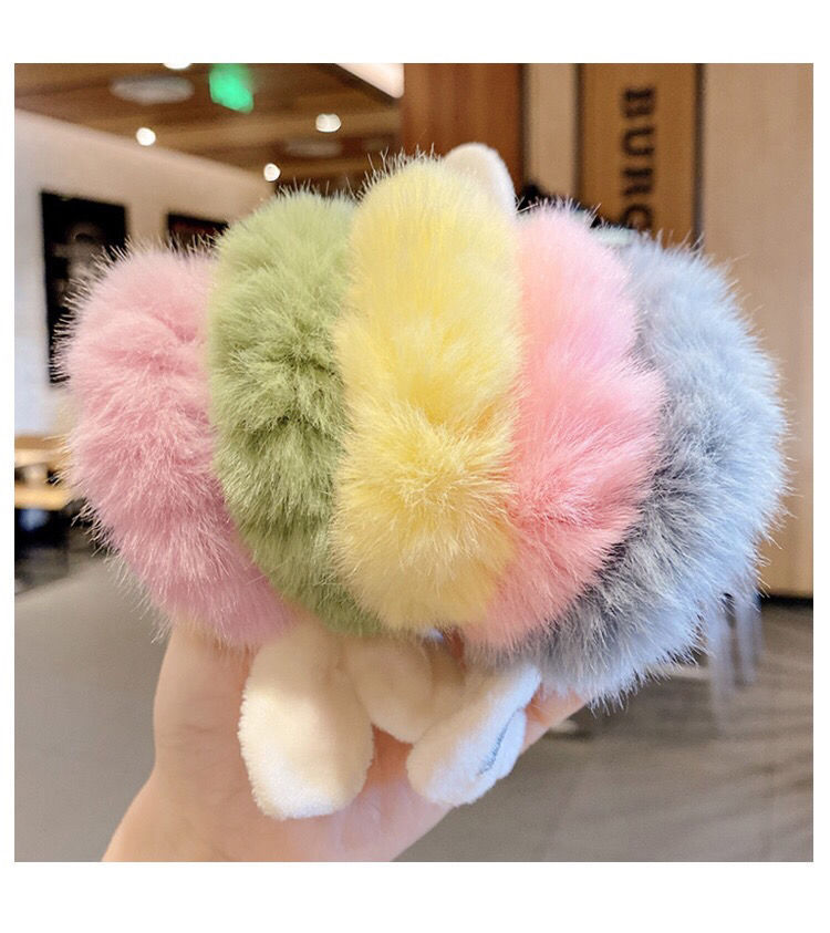 5g Weight Hair Tie Hair Accessories Type INS Style Cute Fashion Women'S Adults Bunny Ears Plush Hair Tie