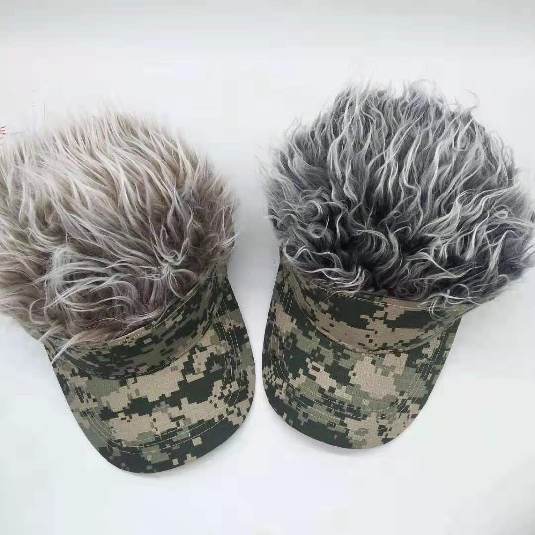 Camouflage-Hut für Erwachsene, kreative Perücke, Baseball-Mütze, vielseitige europäische und amerikanische Mode, Sonnenschutzhut aus Baumwolle, Outdoor-Sportmütze_voghion.com