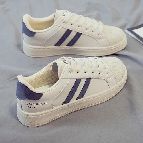 2024 Spring New White Shoes for Women Students, Versatile Sports Casual Conch Skate Shoes, Instagram Trendy
