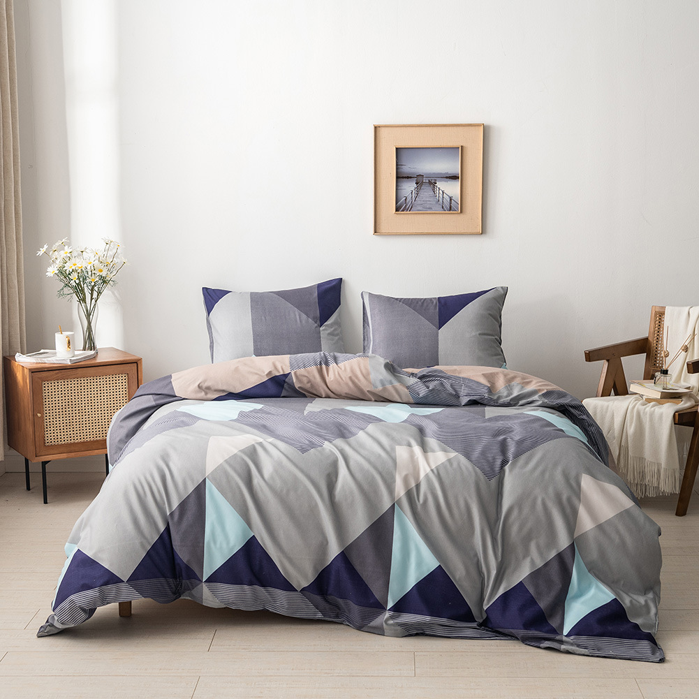 跨境家纺三件套热销速卖通美国俄罗斯尺寸床上用品磨毛印花多件套