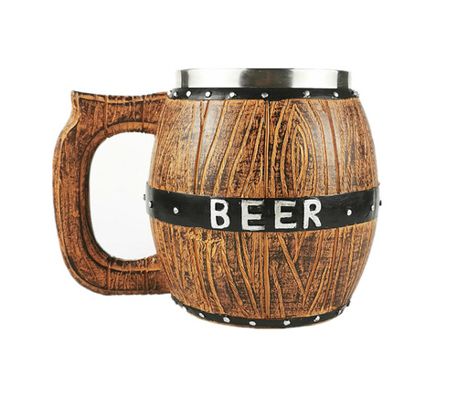 German stainless steel wooden barrel beer mug creative large capacity beer barrel personalized bar supplies