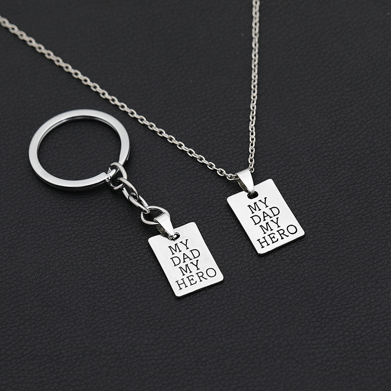 Keychain Classification Creative Letters My Dad My Hero Pendant Keychain Alloy Pendant