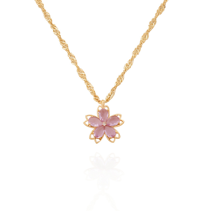 Alloy 18K Gold Plated Fashion Plating Flower Necklace display picture 2