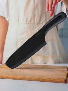 [Porcelain] Ceramic knife kitchen knife kitchen knife mirror household kitchen knife black blade high color value slicing knife