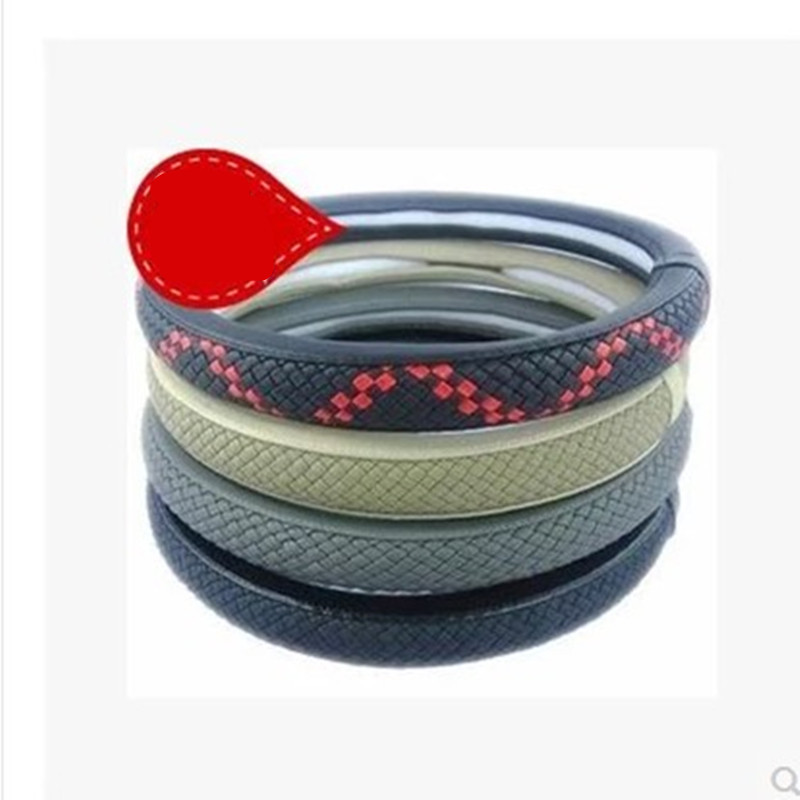 批发大货车卡车公交车方向盘套汽车手编皮革把套40 4245 4750厘米