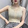 Knitted T-shirt, top with cups, sexy tank top, long-sleeve, bottom shirt, summer jacket