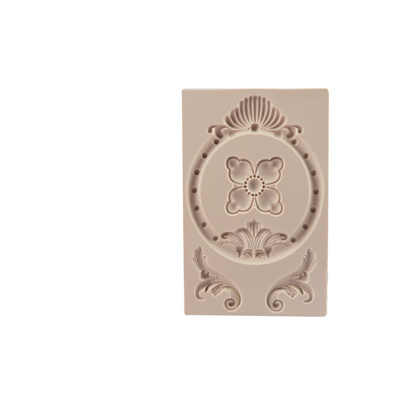 Patrón retro de estilo europeo pastel en relieve molde de silicona ritmo seco molde de epoxi molde fondant molde de borde de encaje