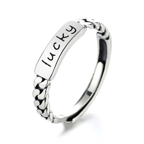 Yunchaoxuan S925 sterling silver niche design sterling silver lucky good luck fashion personality ins trendy circle open ring