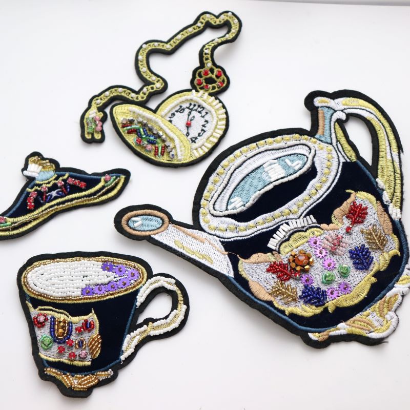 Cross-border sourcing Nail bead teapot teacup Watch Four piece suit Cloth sticker clothing decorate patch APPLIQUE DIY accessories