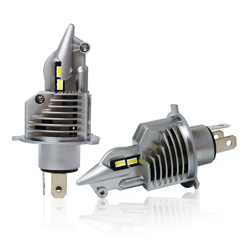 摩托车H4 led汽车大灯远近光一体战斗机大灯三爪 HS1内置改装车灯