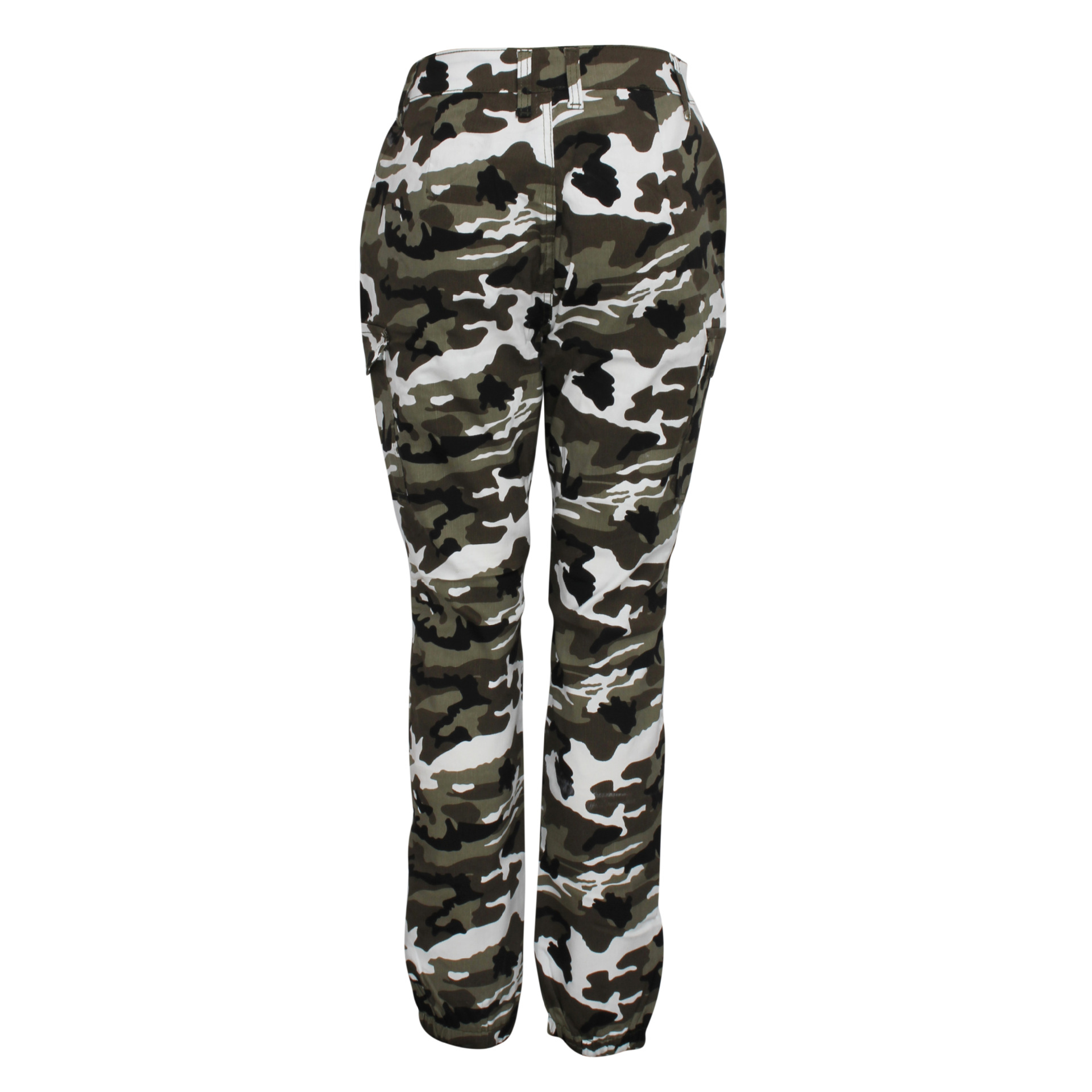 Robe femme slim imprimé camouflage décontracté petit pied pantalon_voghion.com