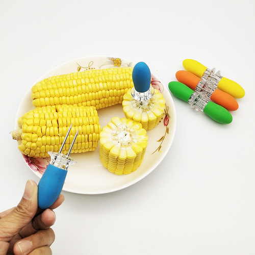 Wholesale of BBQ skewers, stainless steel corn fork, BBQ corn needles, Amazon cross-border corn inserts