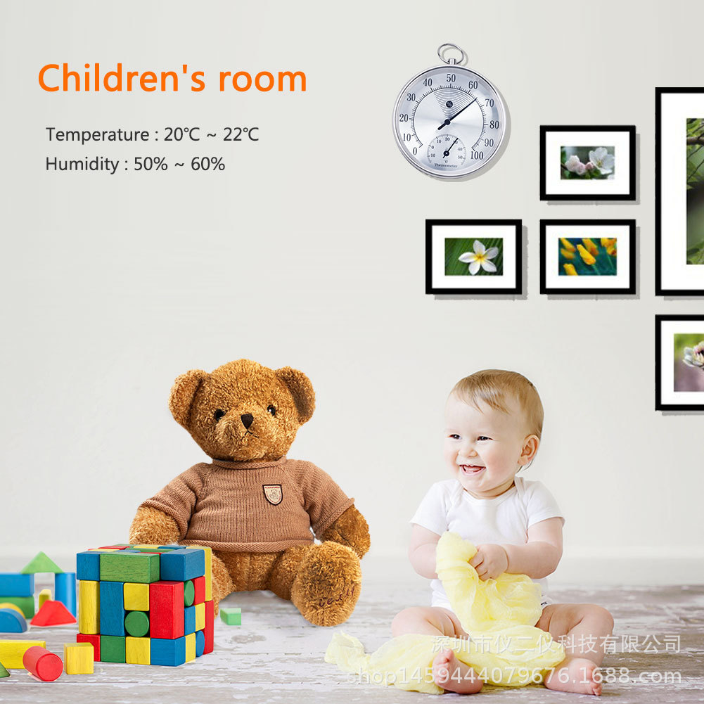 10CM挂环温湿度计高精度家用室内温湿度计药房仓库办公室HT9100
