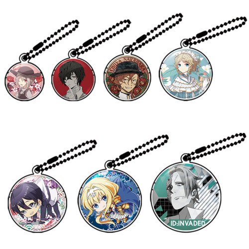 Manyun Bead Chain Transparent Protective Case Animation Badge Display Storage Black Bead Chain Student Pendant