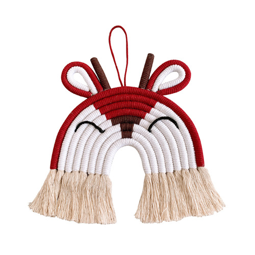ins decoration Nordic style home decoration children's room decoration pendant woven rainbow deer lion hanging wall decoration