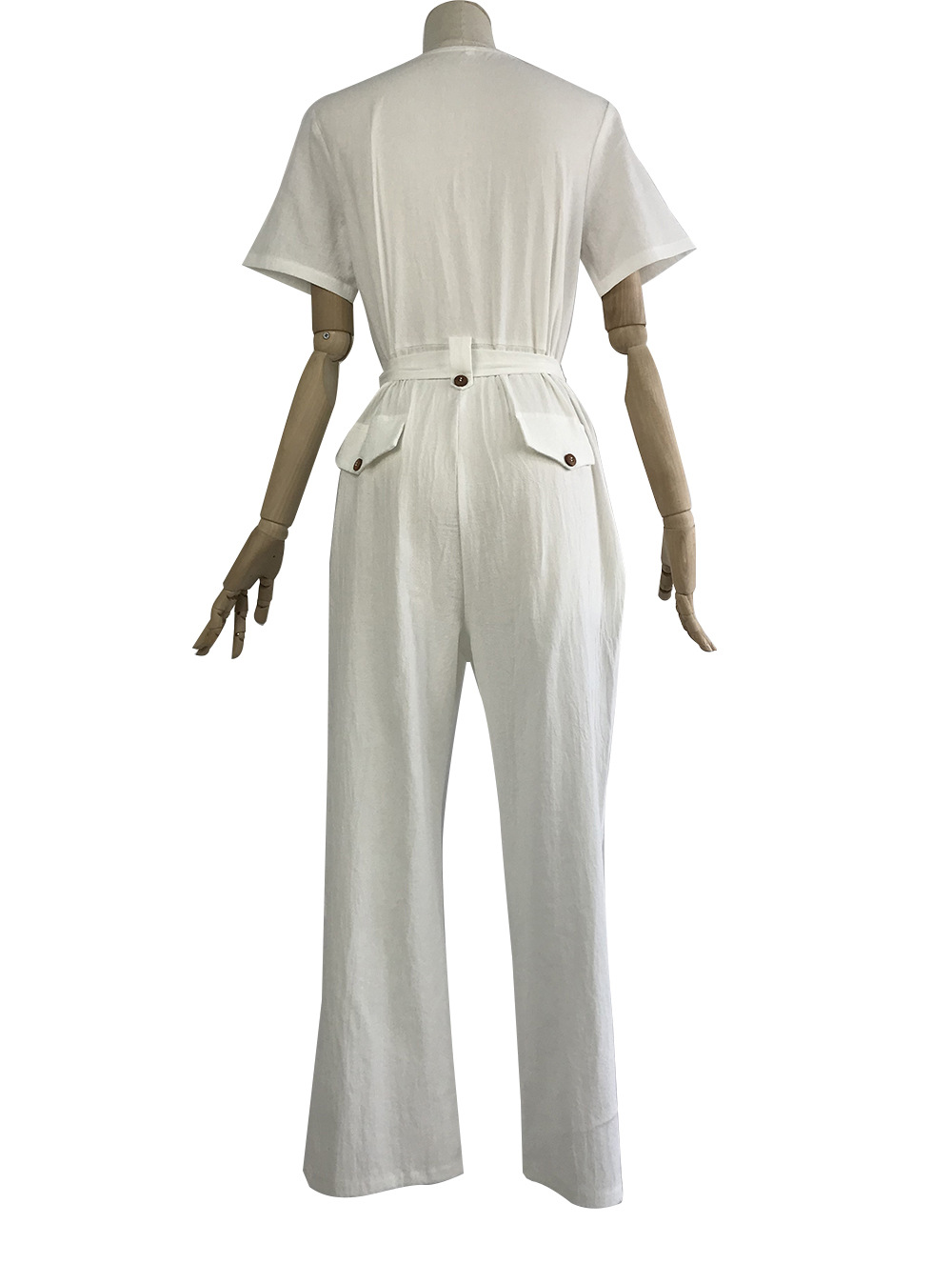 Spring New Fashion Women's Single-breasted Wild Nine-point Jumpsuit Wholesale display picture 3