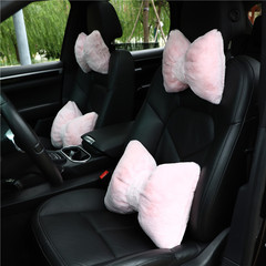 Car Fuzzy Headrest and Waist Support, Soft and Fluffy Bunny Hair Car Seat Cushion, Comfortable Pillow for Home and Car Use