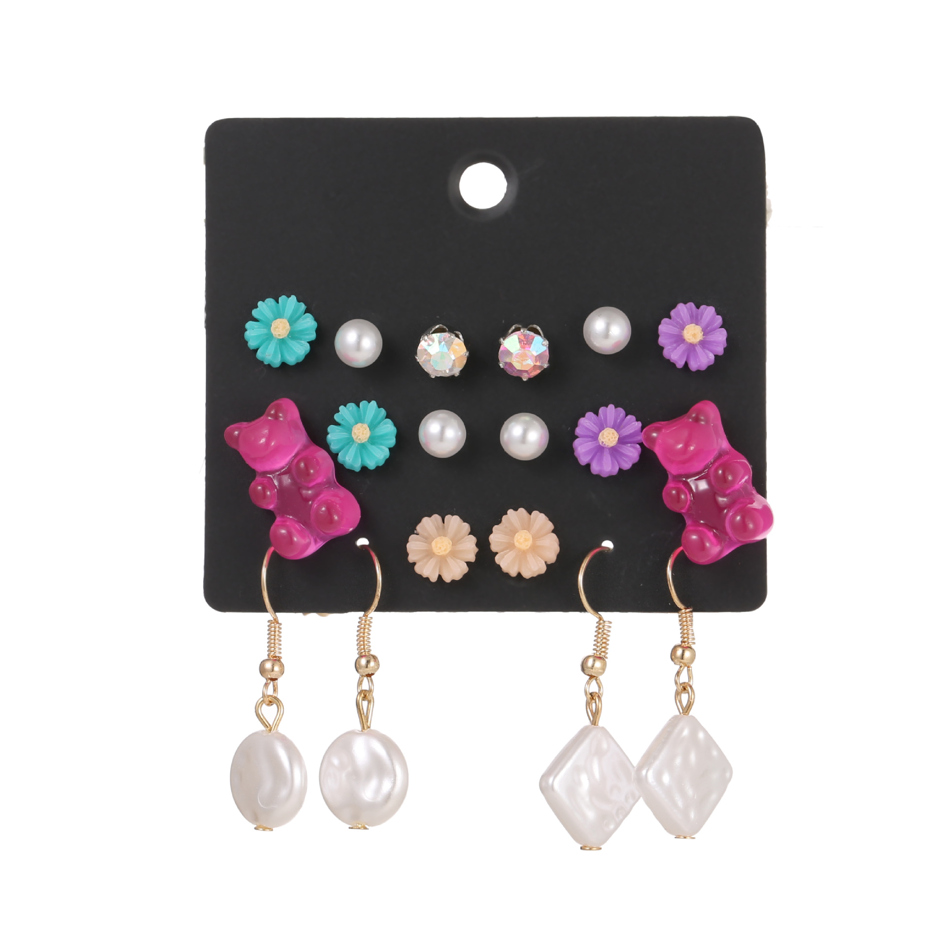 Boucles D'oreilles Géométriques Mode Boucles D'oreilles Amour Animal 9 Paires Costume Simple Fête Style Populaire En Gros Nihaojewelry display picture 13