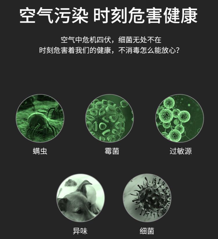 强劲便携式移动紫外线消毒灯带臭氧家用室内车载充电式迷你杀菌灯|ms