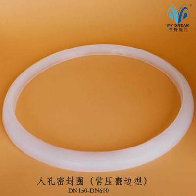 不锈钢人孔密封圈 翻边沿G型截面桶罐容器设备口密封垫硅胶田野