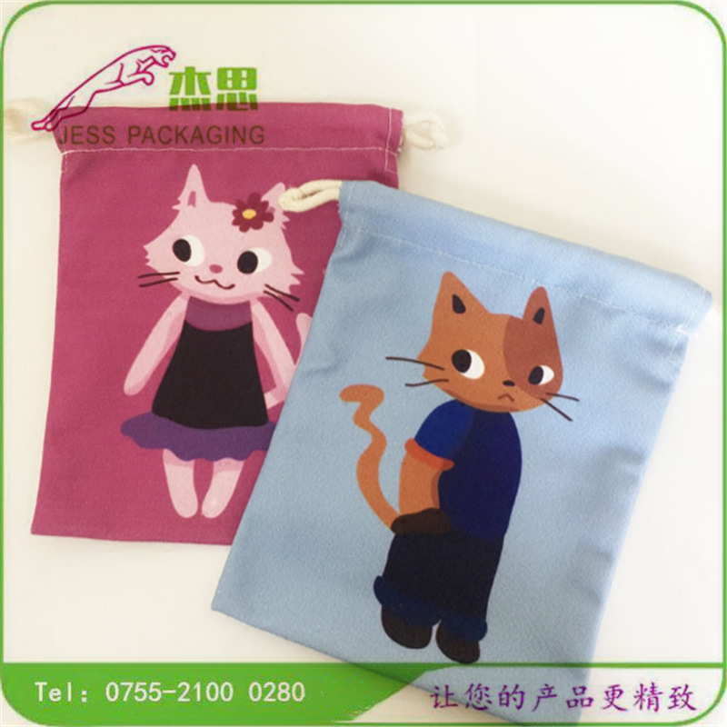 设计新款棉布少女零钱包卡通玩具手机束口袋化妆品收纳包量大从优