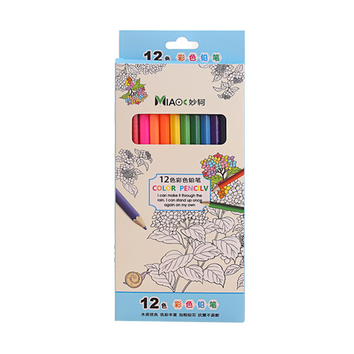 Factory direct sales wooden box colored pencils long and short 12/24 colors drawing tools