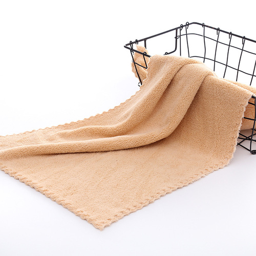 Towel coral velvet high density microfiber lace towel beauty foreign trade DZHILOGO soft 35*75 gift