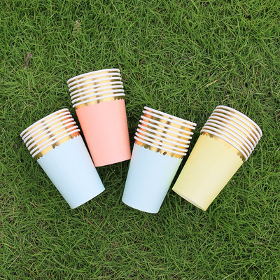 ins party disposable paper cup colour thickening Cold drink cup Cake Cup kindergarten Party arrangement children household