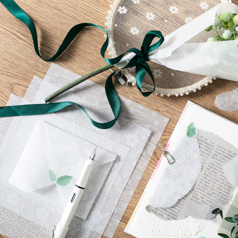 A139新品 墨白硫酸背景纸 可书写 手账笔记本明信片贺卡装饰 拼贴|ms