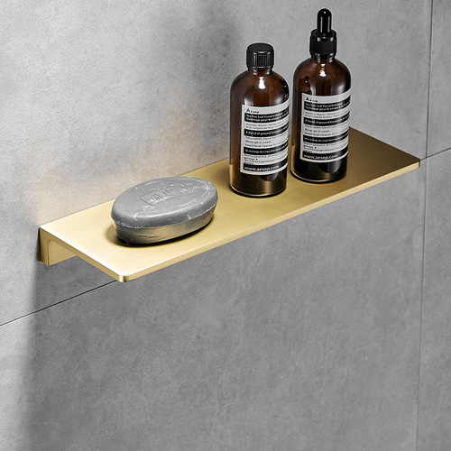 Brass brushed bathroom storage rack bathroom corner rack wall hanging storage rack mirror front partition rectangular storage rack