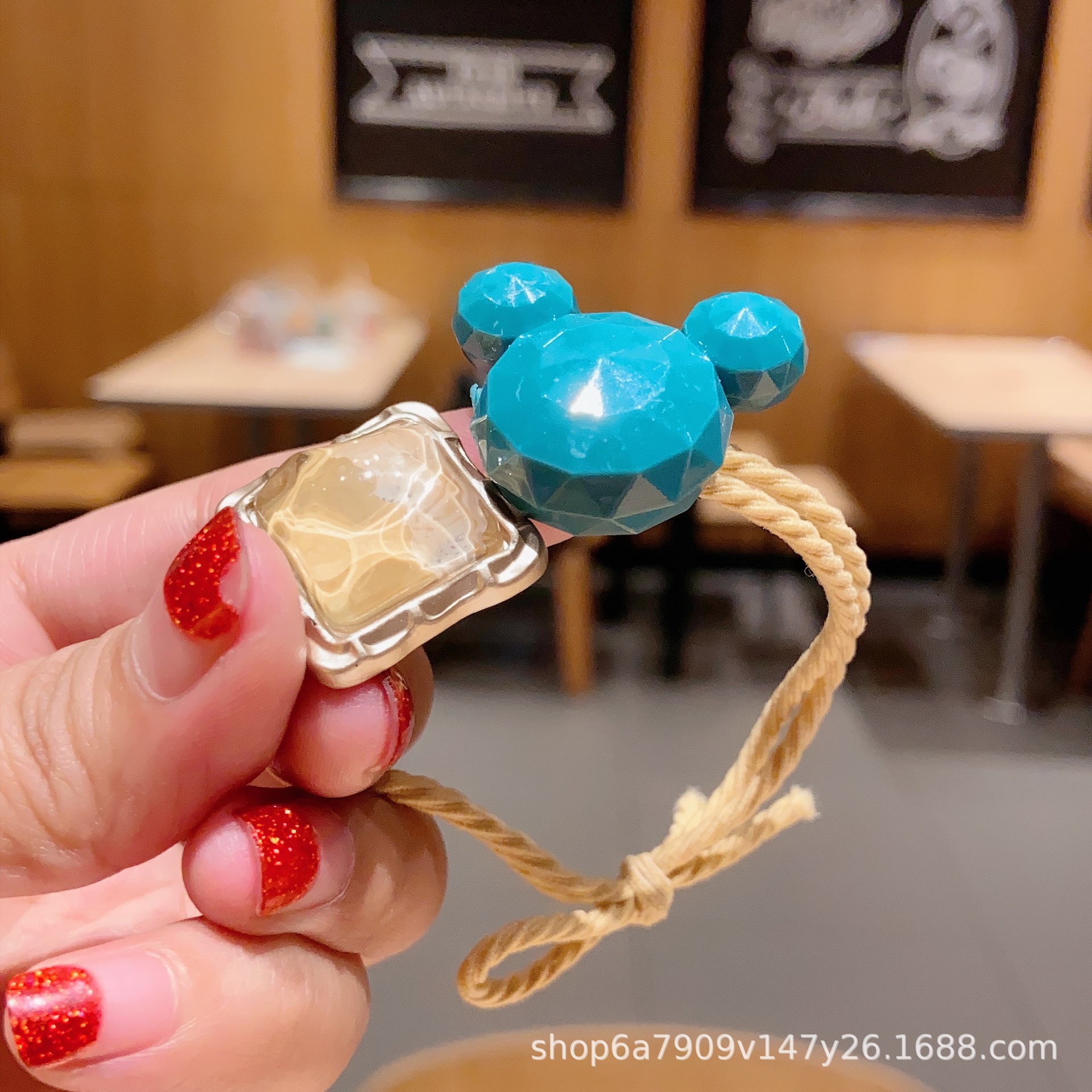 Estilo coreano ~ cuerda de pelo de los niños diosa lazo del pelo banda de goma internet celebridad ins mickey chica cola de caballo tocado flor banda de pelo cuerda de pelo