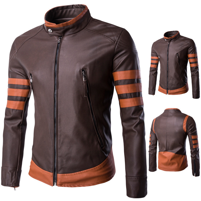 Cross-border Spring Fashion Men's Wolverine Leather Jacket Logans Motorcycle Leather European Edition Large Size XY999