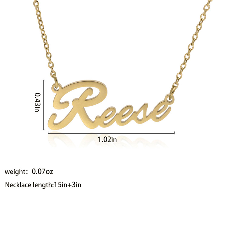 Fashionable Stainless Steel Customizable English Alphabet Name Ladies Necklace Wholesale display picture 6