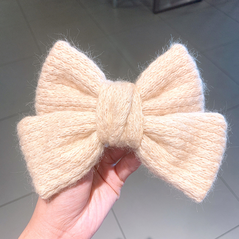 Woolen Knitted Big Bow Hairpin display picture 10